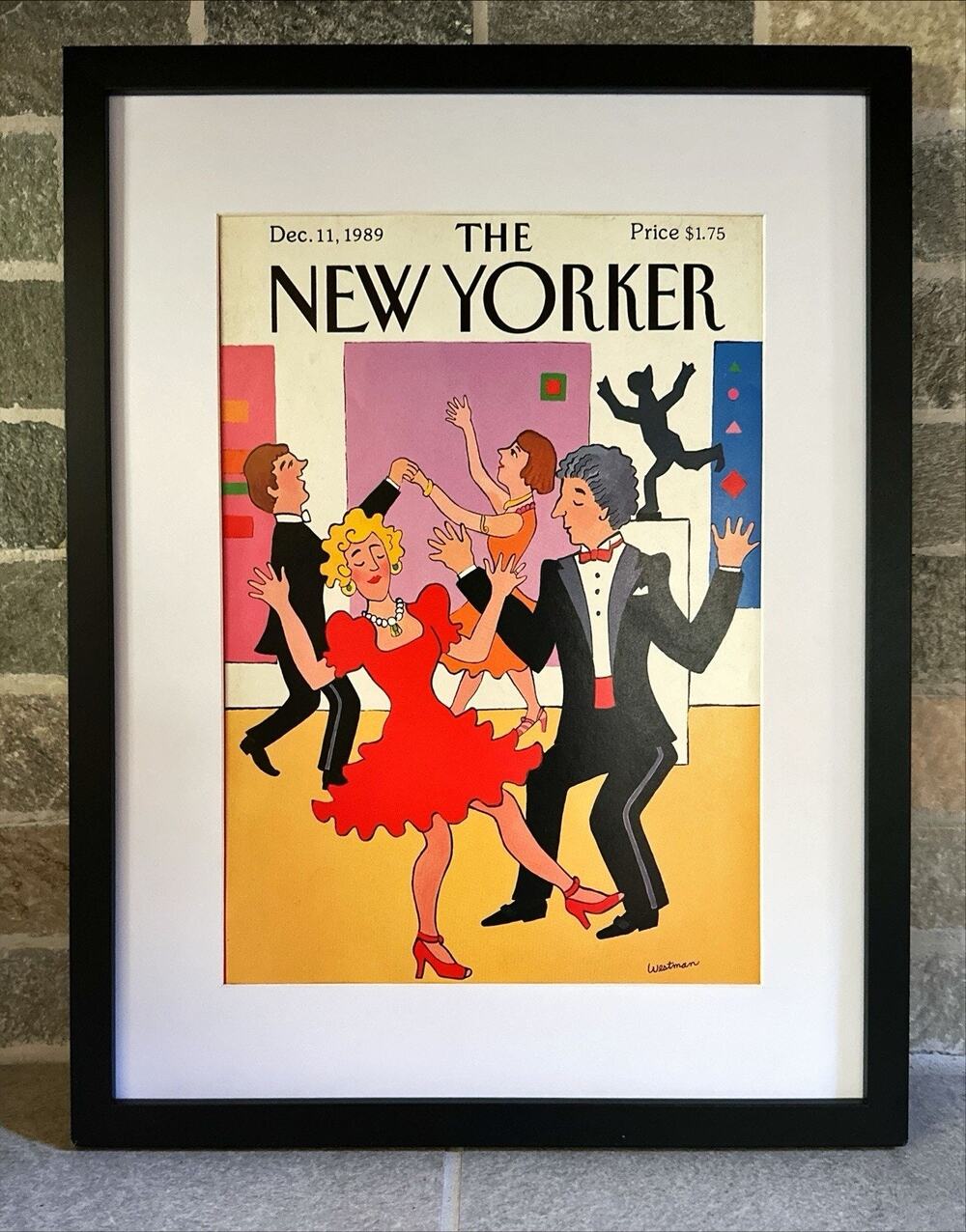 Framed 1989 The New Yorker Magazine Dec 11 Barbara Westman Couples Dancing